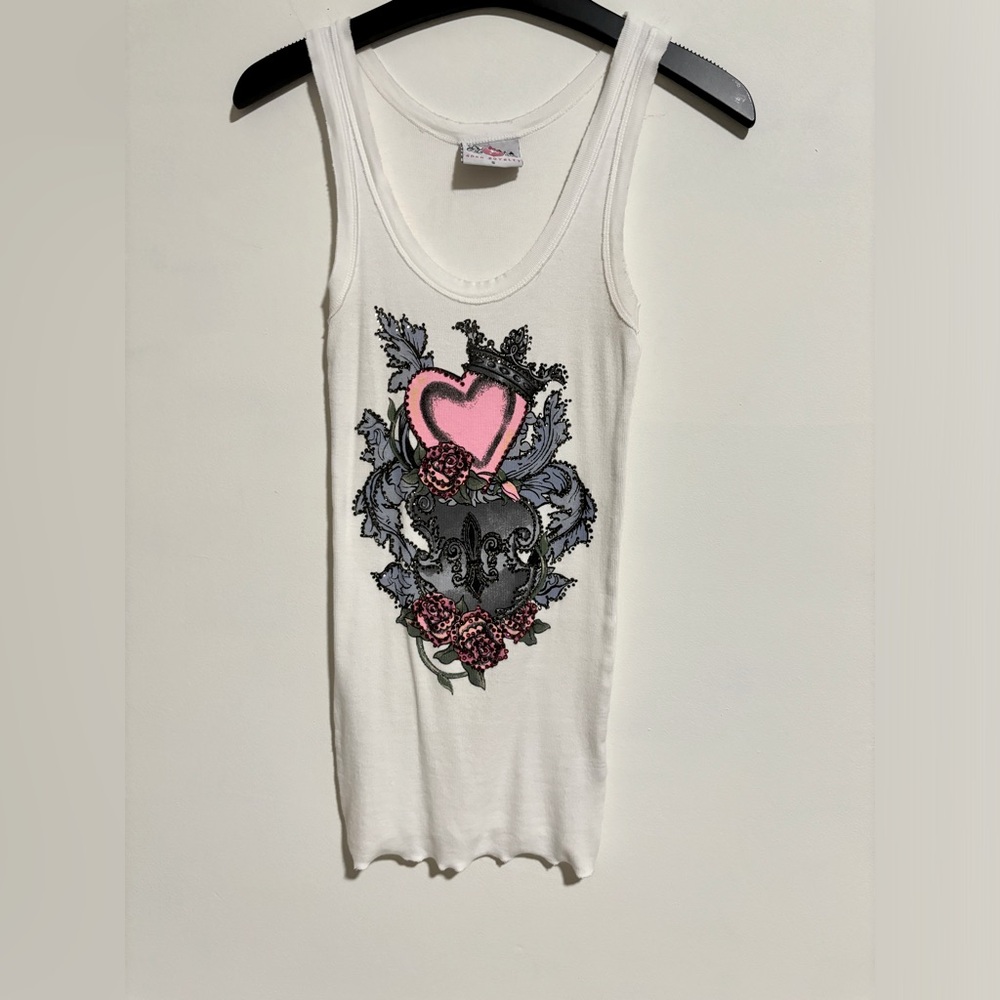 ANKH ROYALTY RIBBED TANK TOP SIZE SMALL WHITE
